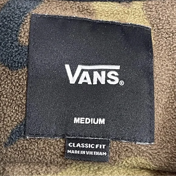 SOLD- Vans Off The Wall Camo Shirt Jacket Mens Medium Long Sleeve Fleece Classic - Picture 10 of 13